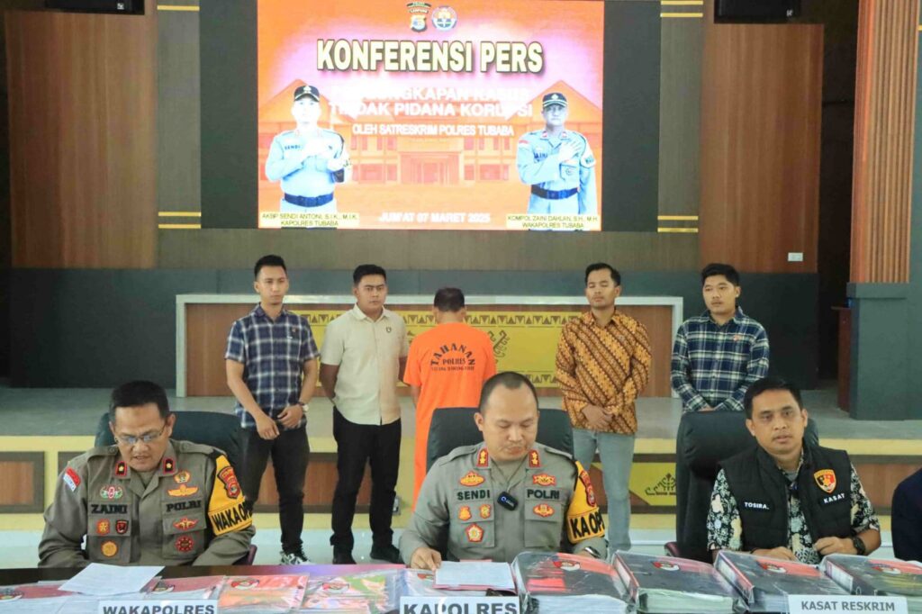 Polres Tulang Bawang Barat Gelar Konferensi Pers Tindak Pidana Korupsi APBTiyuh